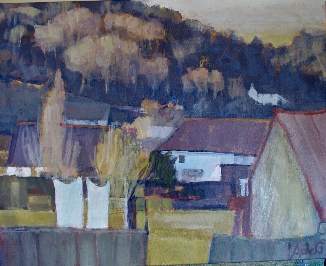 Under the Hill (acrylic on canvas) – a painting by Anne de Geus - www.anne.degeus.com