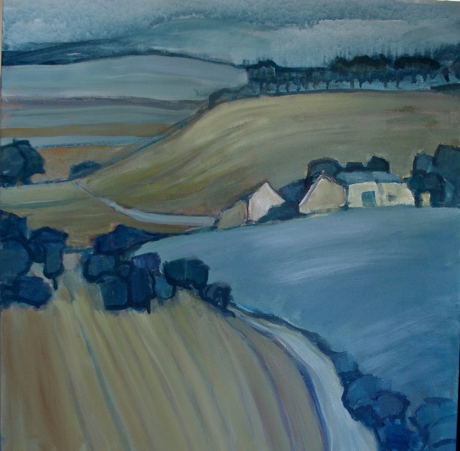 Farm Buildings (acrylic on canvas) – a painting by Anne de Geus - www.anne.degeus.com