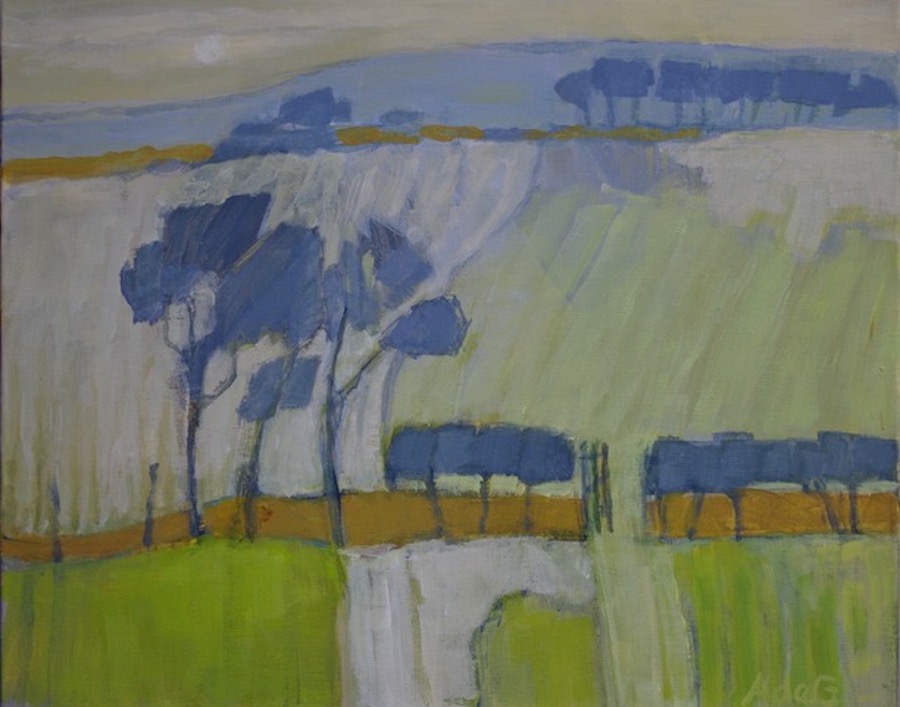 Pale Fields (acrylic on canvas) – a painting by Anne de Geus - www.anne.degeus.com