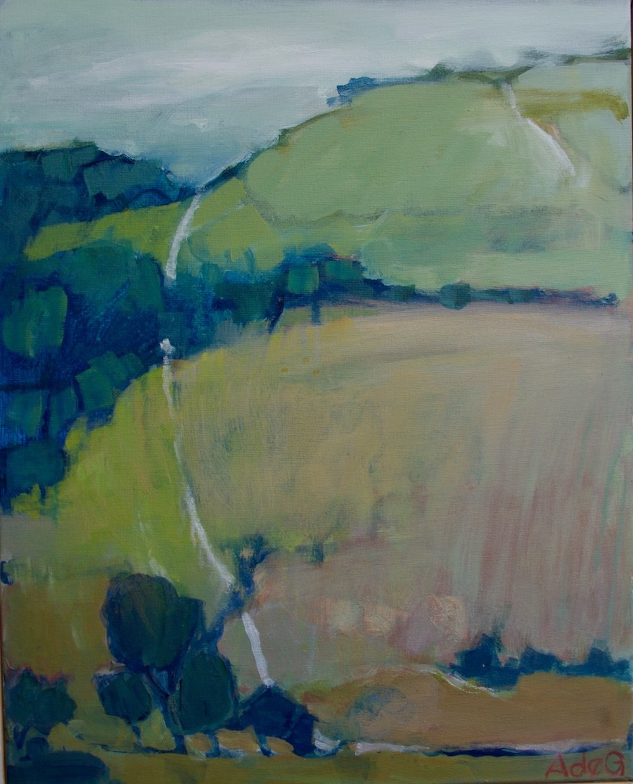 Downland Path (acrylic on canvas) – a painting by Anne de Geus - www.anne.degeus.com