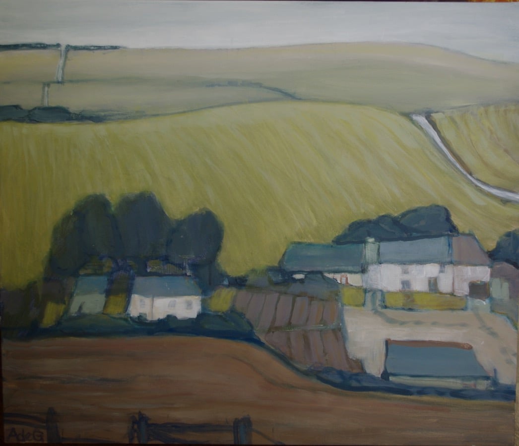 Farm Cottages 2 (acrylic on canvas) – a painting by Anne de Geus - www.anne.degeus.com